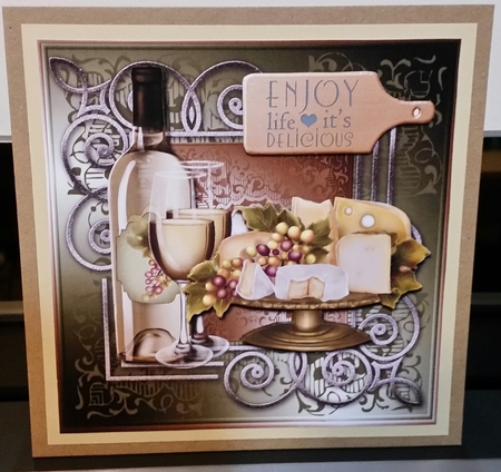 Male Card  Cheese & Wine by Benita Jenkinson