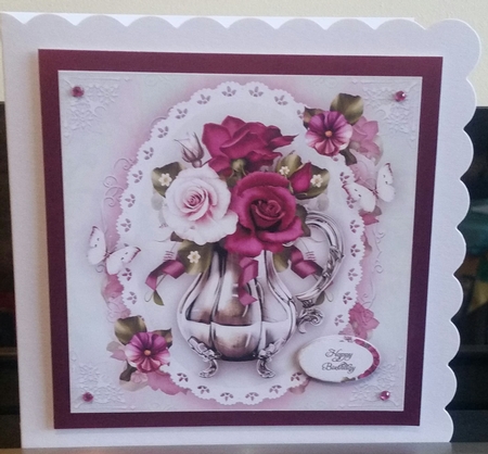 Vintage Elegant Vase with Bordo Roses Mini Kit by Benita Jenkinson