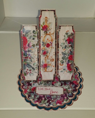 Anniversary Rose 5 Triple Easel Card by Benita Jenkinson