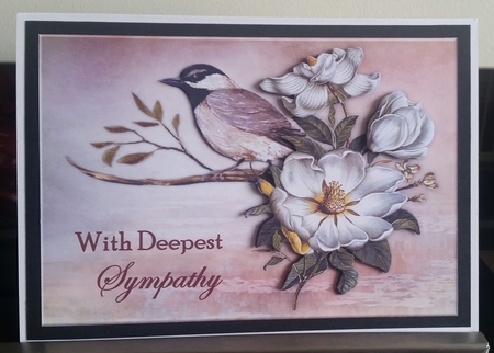 Vintage Bird & Wild Roses Sympathy Topper A5 by Benita Jenkinson