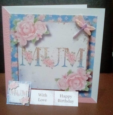 Pretty Pink Roses & Glitter Mum 8x8 by Benita Jenkinson