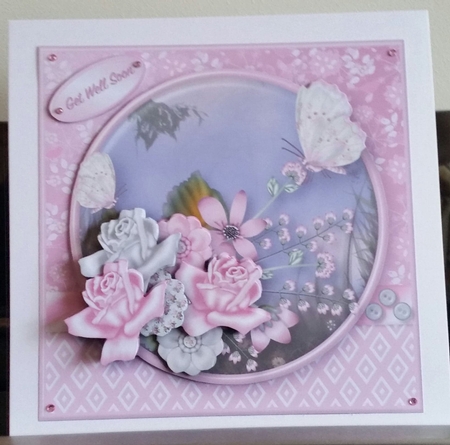 Flowers and Flutters - Decoupage Card Mini Kit by Benita Jenkinson