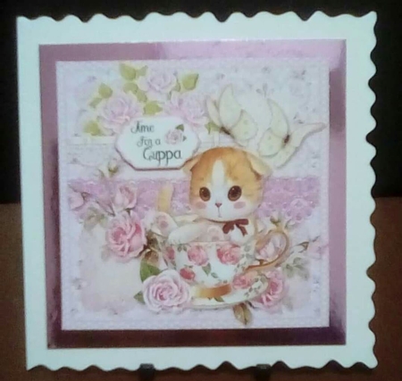 Tea Cup Rosie - 6x6 Complete Card & Envelope Kit by Benita Jenkinson