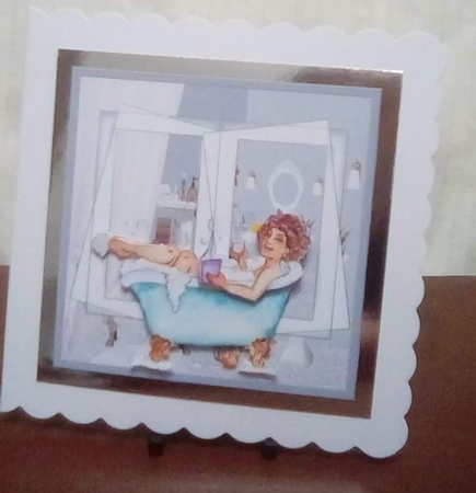Pamper evening 7x7 card by Benita Jenkinson
