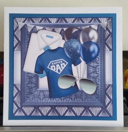 Male Card  Birthday Balloons  , Shirt & Sunglasses by Benita Jenkinson
