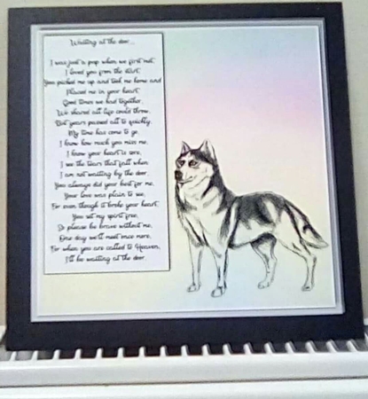 Husky 7x7 pet sympathy card by Benita Jenkinson
