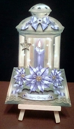 Festive Christmas Lamp with Lilac Poinsettias Mini Kit by Benita Jenkinson