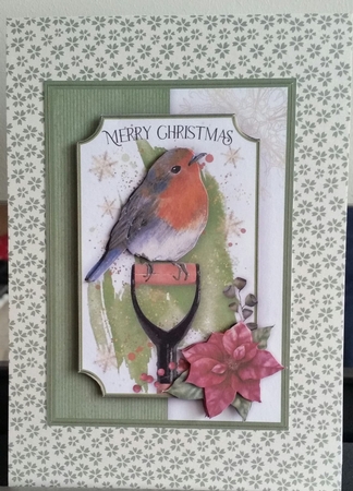 Garden Robin 5x7 Card Front by Benita Jenkinson