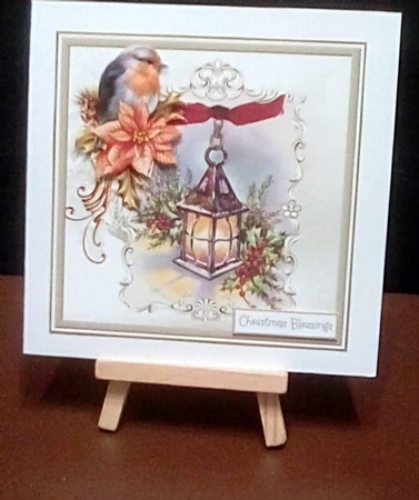 Robin in the lamplight 6x6 card by Benita Jenkinson