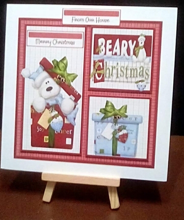 Teddy bear Christmas 6x6 card by Benita Jenkinson