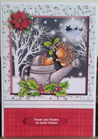 Mistletoe kisses christmas card front & decoupage by Benita Jenkinson