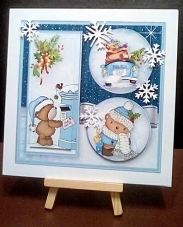 Cute Christmas - Triple Pyramid Card Mini Kit by Benita Jenkinson