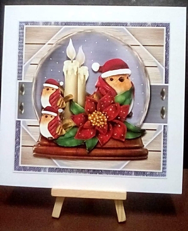 Christmas Globe  cute Robins  Mini Kit by Benita Jenkinson