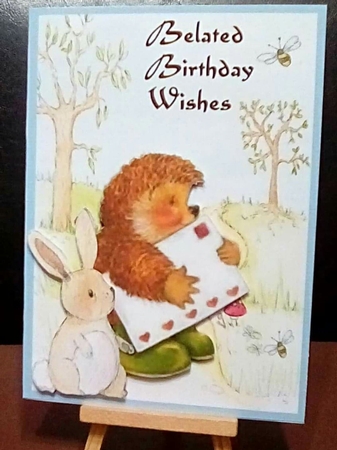 Belated Birthday says Hedgehog by Benita Jenkinson