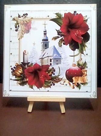 8x8 The Christmas candle with snowy church mini kit by Benita Jenkinson