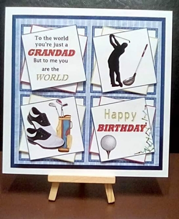 8x8 The world to me Grandad golf mini kit by Benita Jenkinson