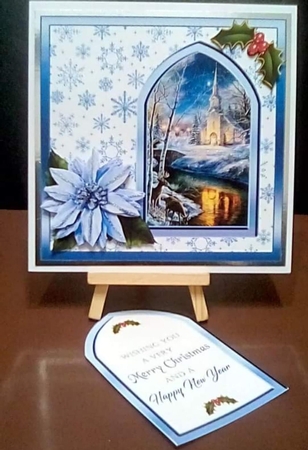 SC Church with blue poinsettias by Benita Jenkinson