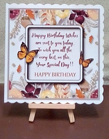 Floral Birthday Card Topper with optional Butterflies by Benita Jenkinson