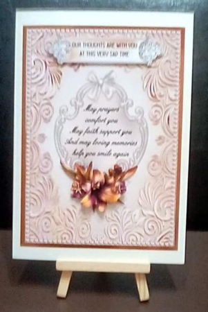 Sympathy 1 - A5 card front with decoupage by Benita Jenkinson