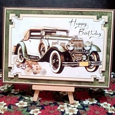 Vintage Car A5 Quick Card by Benita Jenkinson