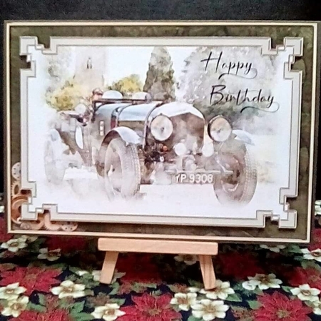 Vintage Car 2 A5 Quick Card by Benita Jenkinson