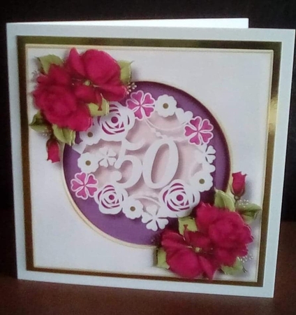 Faux Paper Cut 50 - Birthday Or Anniversary by Benita Jenkinson