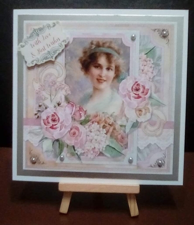 Vintage Beauty 1 - 7x7 Card Front & Insert  by Benita Jenkinson
