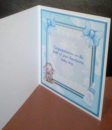 New Baby Boy Elephant Decoupage Mini Kit by Benita Jenkinson