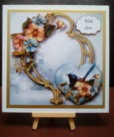 Hearts & Flowers On Golden Frame - Magic Garden by Benita Jenkinson