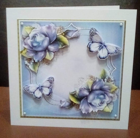 Vintage Roses In Glitter Frame by Benita Jenkinson