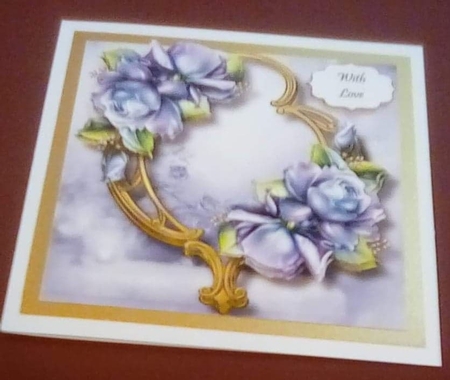 Gorgeous Flowers On Golden Frame - Porcelain Roses by Benita Jenkinson
