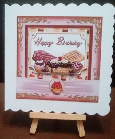 Pink Birthday bakery card front by Benita Jenkinson