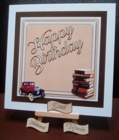 Male Birthday Vintage Car and Books by Benita Jenkinson