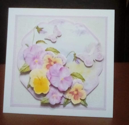 Pretty Pansies - Decoupage Card Mini Kit by Benita Jenkinson