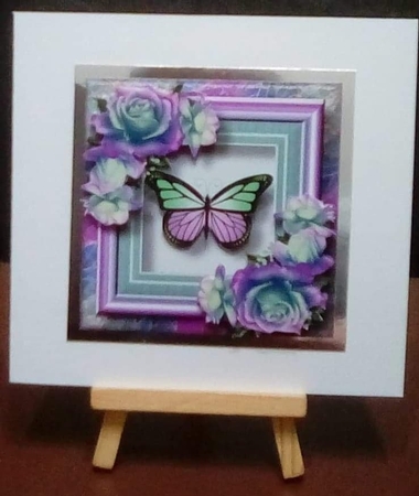 6x6 Art Nouveau Butterflies & flowers 3 by Benita Jenkinson