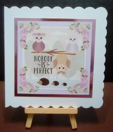 Nobody is Perfect 7x7ins Decoupage Mini Kit by Benita Jenkinson