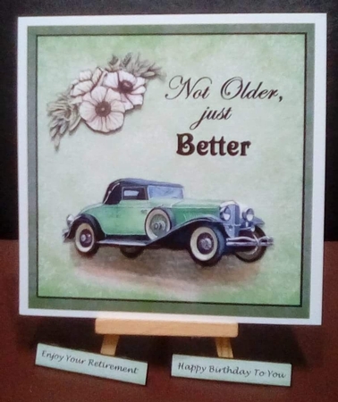 Quick Male Card Vintage Car by Benita Jenkinson