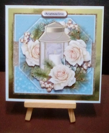 Christmas Lantern and  Roses Mini Kit by Benita Jenkinson