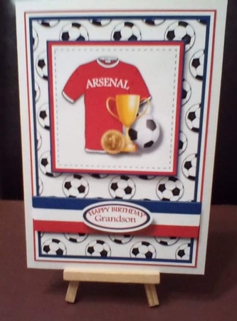 A5 Arsenal Card Front with Topper and sentiments  by Benita Jenkinson