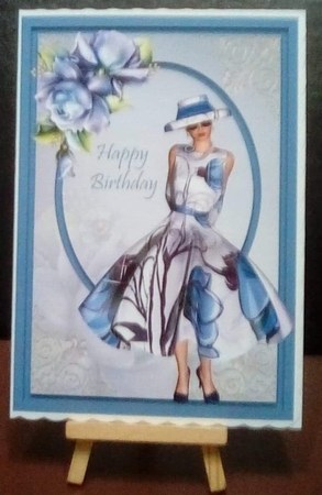 A5 Blue Lady With Porcelain Roses by Benita Jenkinson