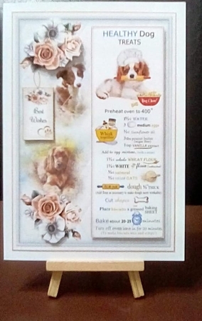 Healthy Dog Treats Card Front With Decoupage by Benita Jenkinson
