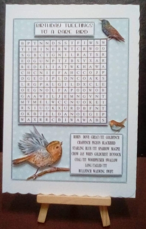 WORD SEARCH, GARDEN BIRDS, GREEN, 5 X 7 by Benita Jenkinson