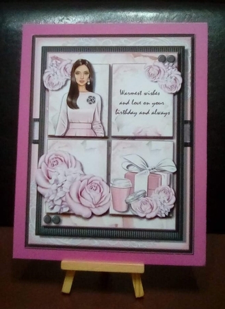 Fashion Square Birthday Girl  Three by Benita Jenkinson