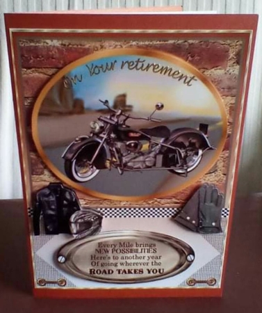 Framed motor bike card front D by Benita Jenkinson