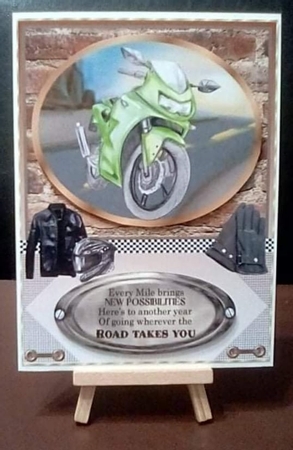 Framed motor bike card front 2 by Benita Jenkinson