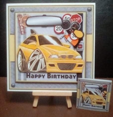 Yellow Comic Car Mini Kit by Benita Jenkinson