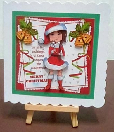 7x7 Fun and games naughty list girl inset by Benita Jenkinson