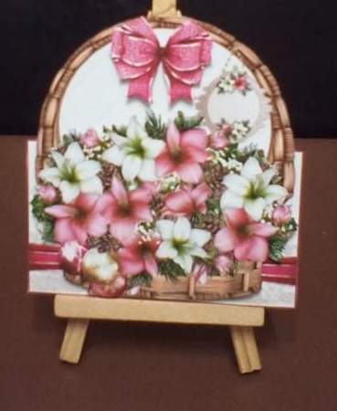 Christmas Floral Basket 03 Shaped Mini Page Kit by Benita Jenkinson