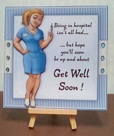 Hospital Get Well Quick Card Front by Benita Jenkinson
