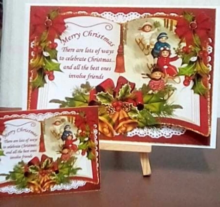 Open book Vintage sleigh ride with friends mini kit by Benita Jenkinson